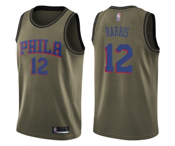 76ers #12 Tobias Harris Green Basketball Swingman Salute to Service Jersey