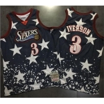 76ers #3 Allen Iverson Navy Throwback 1997 4th of July Stitched NBA Jersey