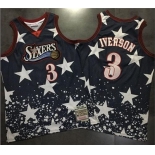 76ers #3 Allen Iverson Navy Throwback 1997 4th of July Stitched NBA Jersey