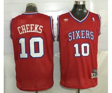 Men's Philadelphia 76ers #10 Maurice Cheeks Red Hardwood Classics Soul Swingman Throwback Jersey