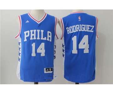 Men's Philadelphia 76ers #14 Sergio Rodriguez NEW Blue Stitched NBA adidas Revolution 30 Swingman Jersey