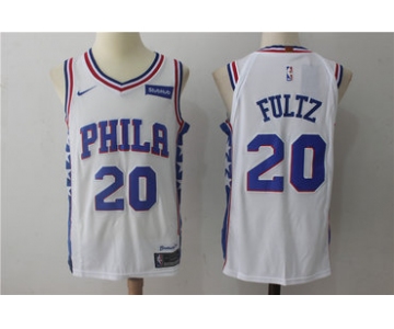 Men's Philadelphia 76ers #20 Markelle Fultz White 2017-2018 Nike Swingman Stubhub Stitched NBA Jersey