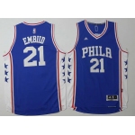 Men's Philadelphia 76ers #21 Joel Embiid NEW Blue Stitched NBA Adidas Revolution 30 Swingman Jersey