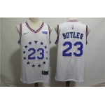 Men's Philadelphia 76ers 23 Jimmy Butler Nike White 2018-19 Swingman Earned Edition Jersey