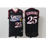 Men's Philadelphia 76ers #25 Ben Simmons Black Retro Revolution 30 Swingman Adidas Basketball Jersey