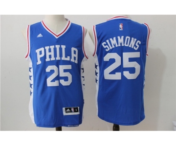 Men's Philadelphia 76ers #25 Ben Simmons Blue Revolution 30 Swingman Basketball Jersey