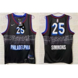 Men's Philadelphia 76ers #25 Ben Simmons NEW Black Nike 2021 Swingman City Edition Jersey