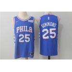 Men's Philadelphia 76ers #25 Ben Simmons New Royal Blue 2017-2018 Nike Swingman Stitched NBA Jersey