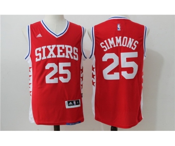 Men's Philadelphia 76ers #25 Ben Simmons Red Revolution 30 Swingman Basketball Jersey