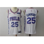 Men's Philadelphia 76ers #25 Ben Simmons White 2017-2018 Nike Swingman Stubhub Stitched NBA Jersey