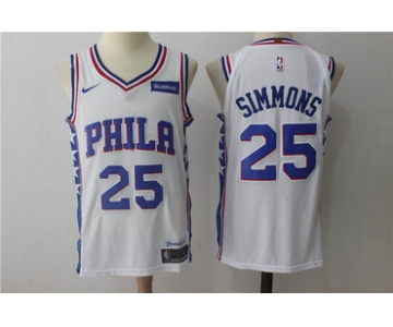 Men's Philadelphia 76ers #25 Ben Simmons White 2017-2018 Nike Swingman Stubhub Stitched NBA Jersey