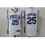 Men's Philadelphia 76ers #25 Ben Simmons White Revolution 30 Swingman Basketball Jersey