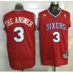 Men's Philadelphia 76ers #3 The Answer Nickname Red Soul Swingman Jersey