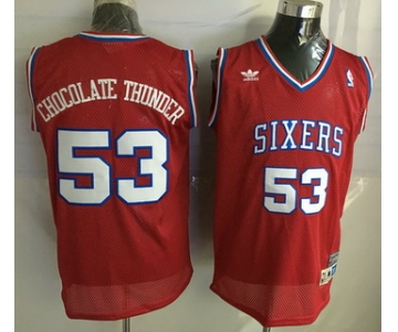 Men's Philadelphia 76ers #53 Chocolate Thunder Nickname Red Soul Swingman Jersey