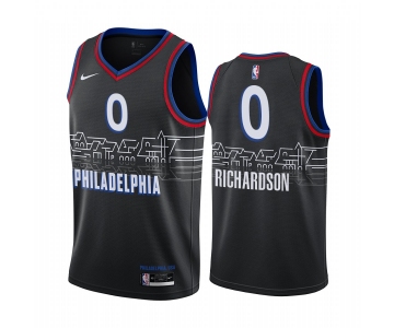 Nike 76ers #0 Josh Richardson Black NBA Swingman 2020-21 City Edition Jersey