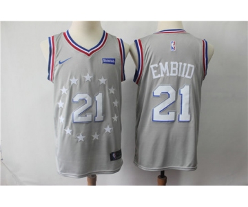 Nike 76ers #21 Joel Embiid 2018-19 City Edition Nike Swingman Jersey