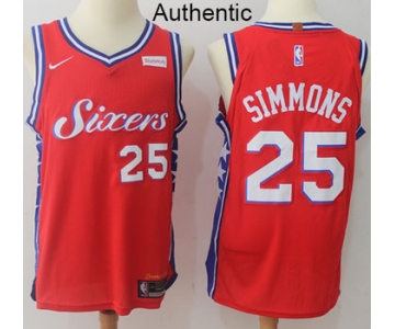 Nike Philadelphia 76ers #25 Ben Simmons Red Statement Edition NBA Swingman Jersey NBA Authentic Jersey