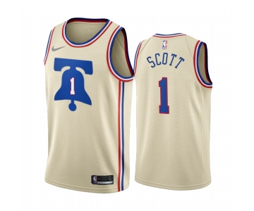 Philadelphia 76ers #1 Mike Scott Cream NBA Swingman 2020-21 Earned Edition Jersey