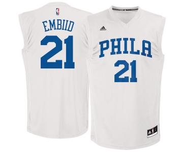 Philadelphia 76ers #21 Joel Embiid White Chase Fashion Replica Jersey