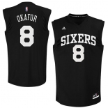 Philadelphia 76ers #8 Jahlil Okafor Black Fashion Replica Jersey