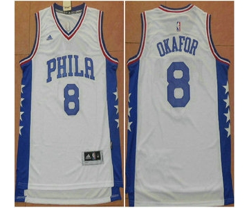 Philadelphia Sixers #8 Jahlil Okafor Revolution 30 Swingman 2015 New White Jersey