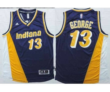 Indiana Pacers #13 Paul George Revolution 30 Swingman 2014 New Navy Blue Multicolor Jersey