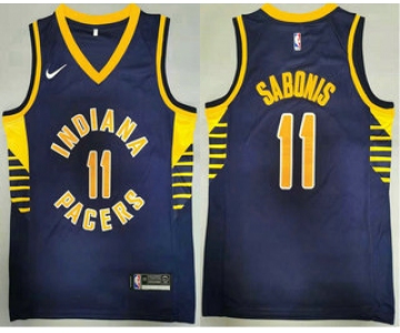 Men's Indiana Pacers #11 Domantas Sabonis New Navy Blue 2021 Nike Swingman Stitched NBA Jersey