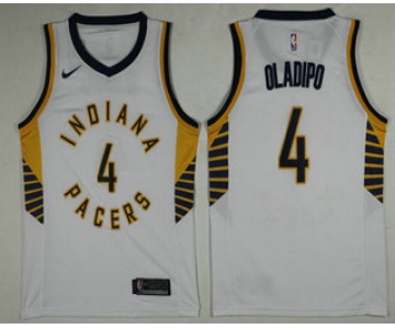 Men's Indiana Pacers #4 Victor Oladipo New White 2017-2018 Nike Swingman Stitched NBA Jersey