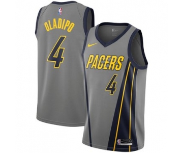 Men's Nike Indiana Pacers #4 Victor Oladipo Gray NBA City Edition Jersey