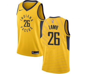 Nike Pacers #26 Jeremy Lamb Gold NBA Swingman Statement Edition Jersey