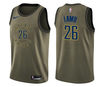 Nike Pacers #26 Jeremy Lamb Green Salute to Service NBA Swingman Jersey