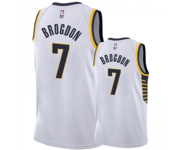 Nike Pacers #7 Malcolm Brogdon White Association Edition Men's NBA Jersey