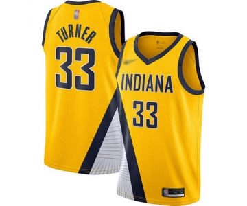 Pacers #33 Myles Turner Gold Basketball Swingman Statement Edition 2019-2020 Jersey