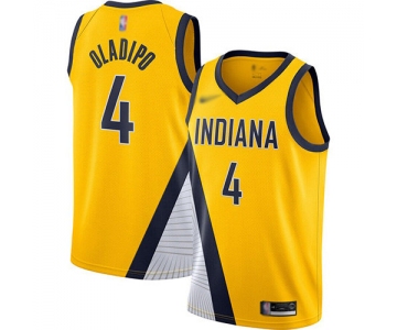 Pacers #4 Victor Oladipo Gold Basketball Swingman Statement Edition 2019-2020 Jersey