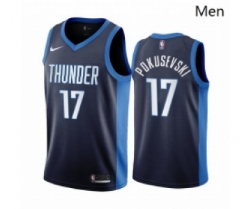 Men Oklahoma City Thunder 17 Aleksej Pokusevski Navy NBA Swingman 2020 21 Earned Edition J