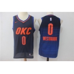 Men's Oklahoma City Thunder #0 Russell Westbrook Navy Blue 2017-2018 Nike Swingman Stitched NBA Jersey