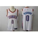 Men's Oklahoma City Thunder #0 Russell Westbrook New White 2017-2018 Nike Swingman Stitched NBA Jersey