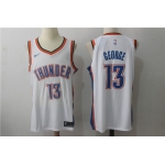 Men's Oklahoma City Thunder #13 Paul George New White 2017-2018 Nike Swingman Stitched NBA Jersey