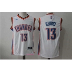 Men's Oklahoma City Thunder #13 Paul George White Stitched NBA Adidas Revolution 30 Swingman Jersey