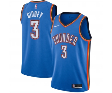 Men's Oklahoma City Thunder #3 Josh Giddey Royal Icon Edition Stitched Basketball Jersey