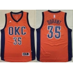 Men's Oklahoma City Thunder #35 Kevin Durant Revolution 30 Swingman 2015-16 New Orange Jersey