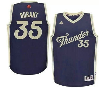 Men's Oklahoma City Thunder #35 Kevin Durant Revolution 30 Swingman 2015 Christmas Day Blue Jersey