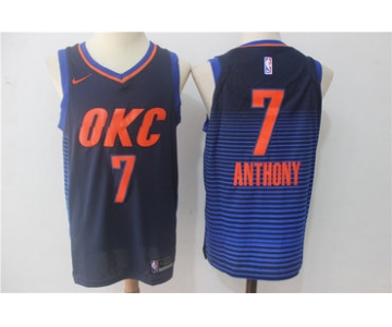 Men's Oklahoma City Thunder #7 Carmelo Anthony Blue Nike Jersey