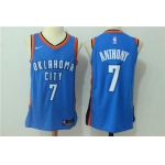 Men's Oklahoma City Thunder #7 Carmelo Anthony New Royal Blue 2017-2018 Nike Swingman Stitched NBA Jersey