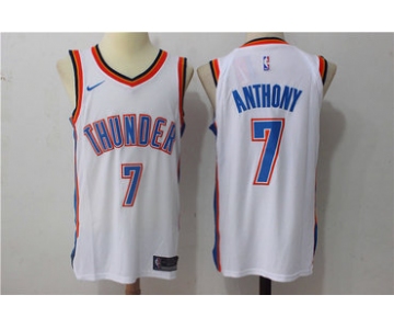 Men's Oklahoma City Thunder #7 Carmelo Anthony New White 2017-2018 Nike Swingman Stitched NBA Jersey