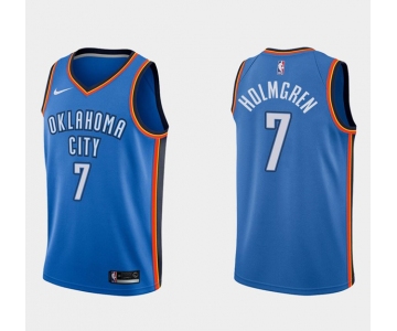 Men's Oklahoma City Thunder #7 Chet Holmgren 2022 Draft Blue Stitched NBA Jersey