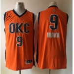 Men's Oklahoma City Thunder #9 Serge Ibaka Revolution 30 Swingman 2015-16 New Orange Jersey