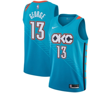 Nike NBA Oklahoma City Thunder #13 Paul George Jersey 2018-19 New Season City Edition Blue Jersey