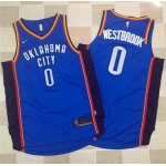 Nike Oklahoma City Thunder #0 Russell Westbrook Blue Stitched NBA Jersey