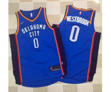 Nike Oklahoma City Thunder #0 Russell Westbrook Blue Stitched NBA Jersey